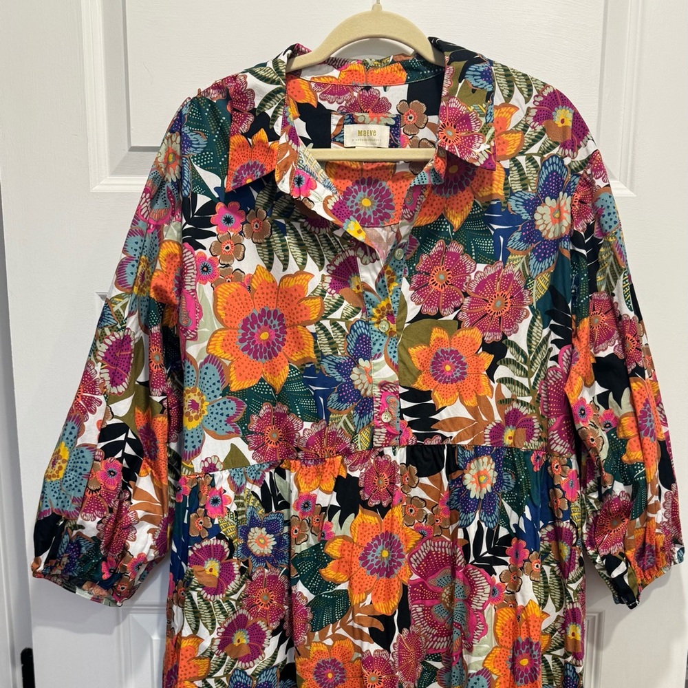 Anthropologie Maeve The Bettina Tiered Shirt Dress XL